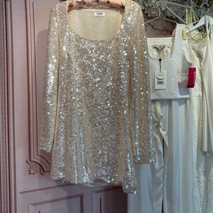 Rumored Shimmering Beige Top